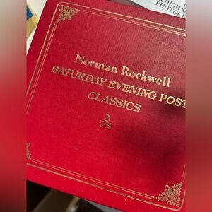 Norman Rockwell Red and Gold Holiday Ornament